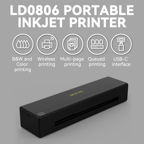 NEWYES LD0806 A4 Wireless Portable Color Inkjet Printer