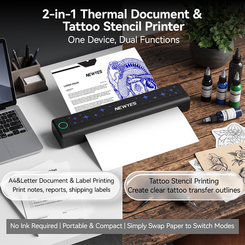 NEWYES LD0803 2-in-1 Thermal & Tattoo Stencil Printer – newyes1