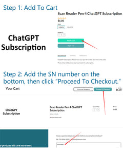 Scan Reader Pen 4 ChatGPT Subscription
