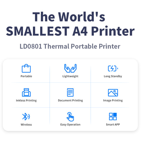 NEWYES Portable Wireless Thermal A4 Printer - The World's